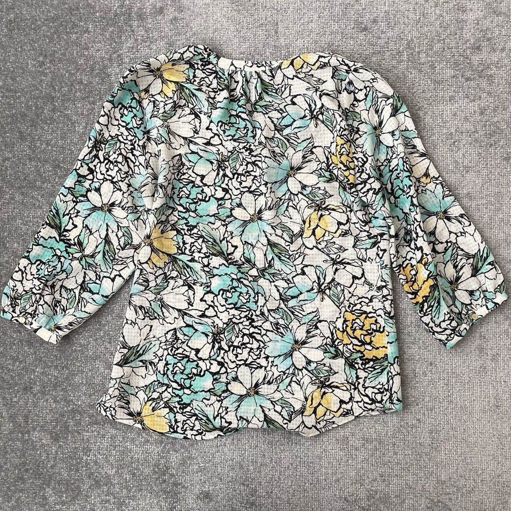 The Limited Shirt Womens Small Cream Black Floral Blouse Lightweight Flowy - Picture 7 of 7